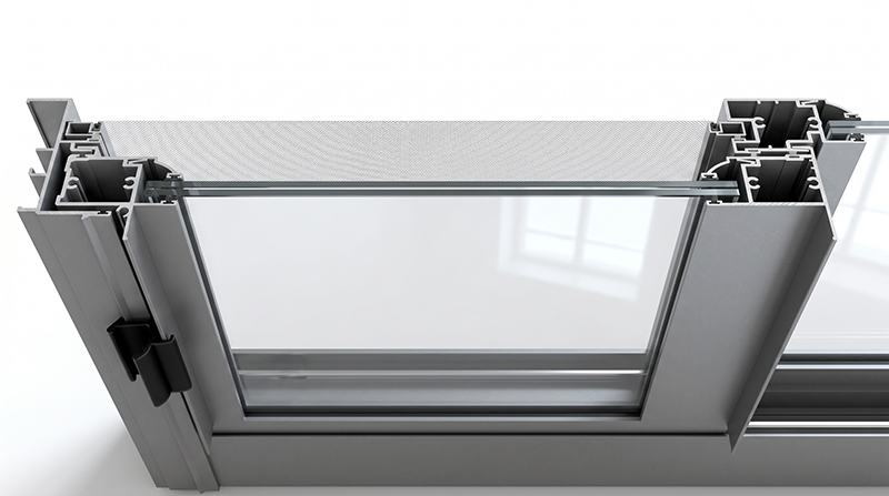 LR 220 horizontal rolling window profile and section render