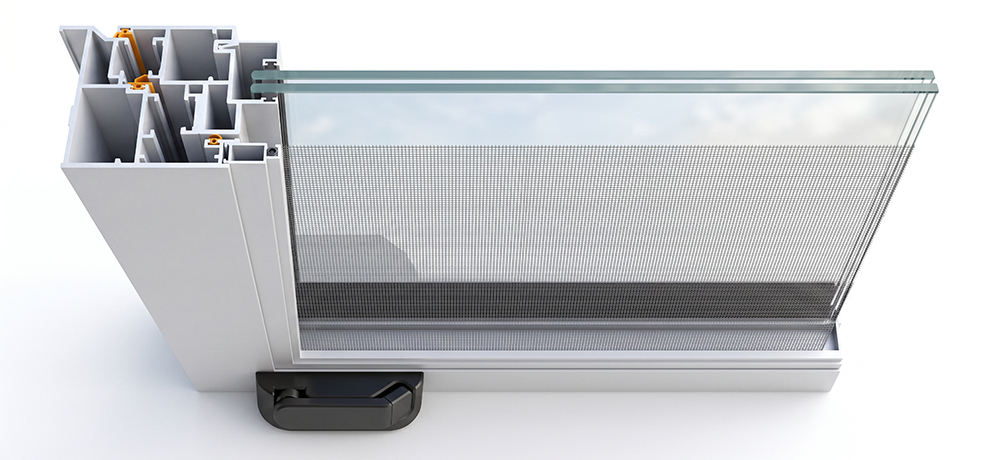 LR 420 casement window triple-gasket profile render