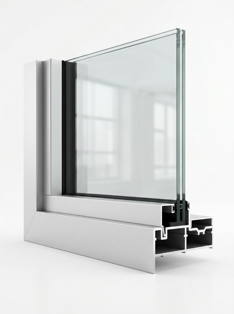 LR 420F standard fixed window profile and section render