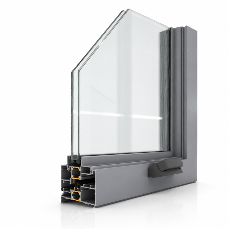 LR 530C thermally broken casement window profile and section render