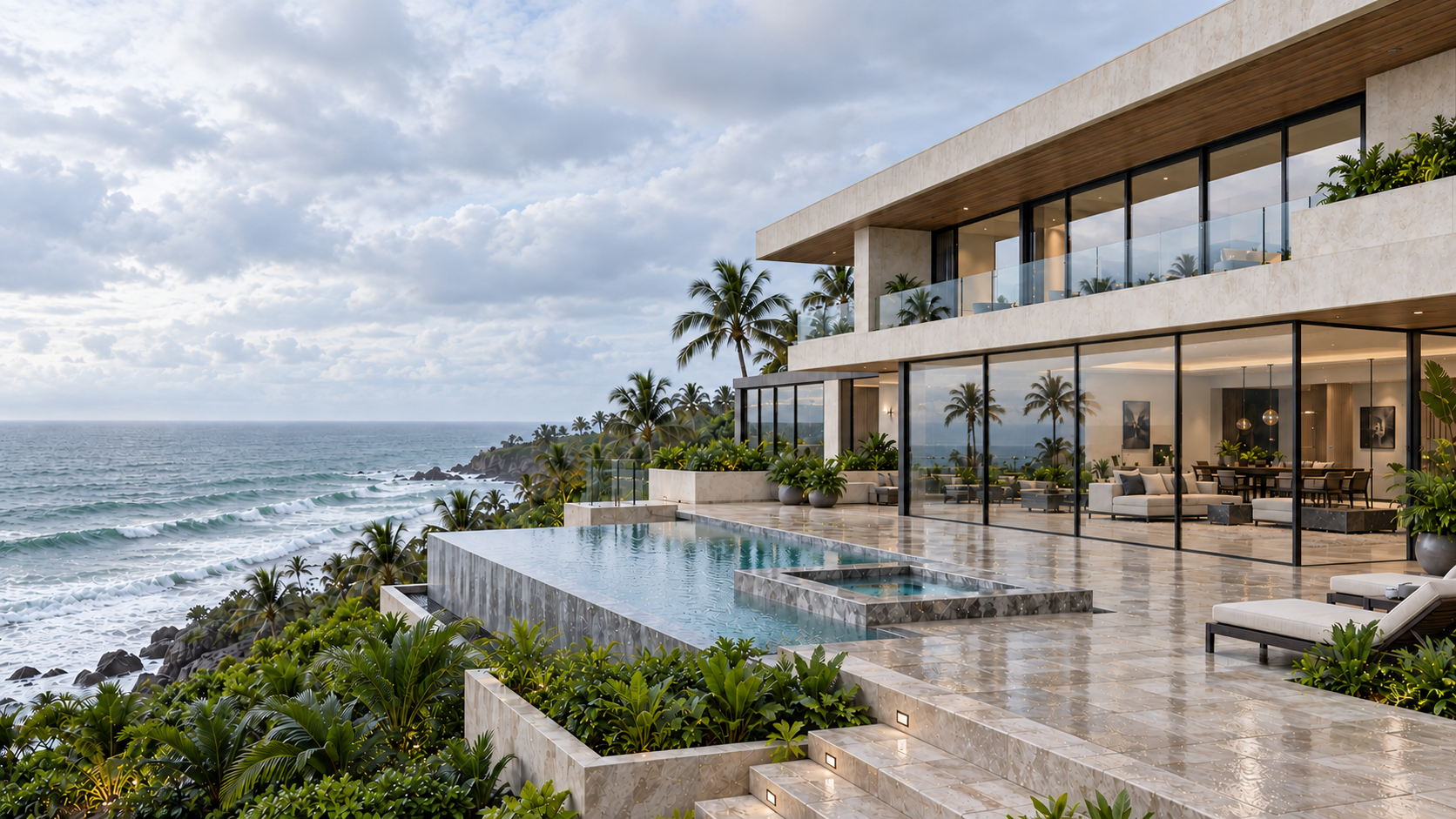 Minimal Linea Rossa aluminum sliding door system for coastal conditions