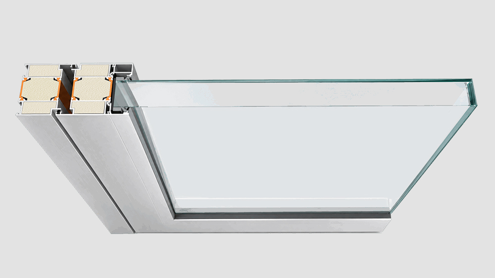 LR-5500D-FR fire-resistant door horizontal profile section